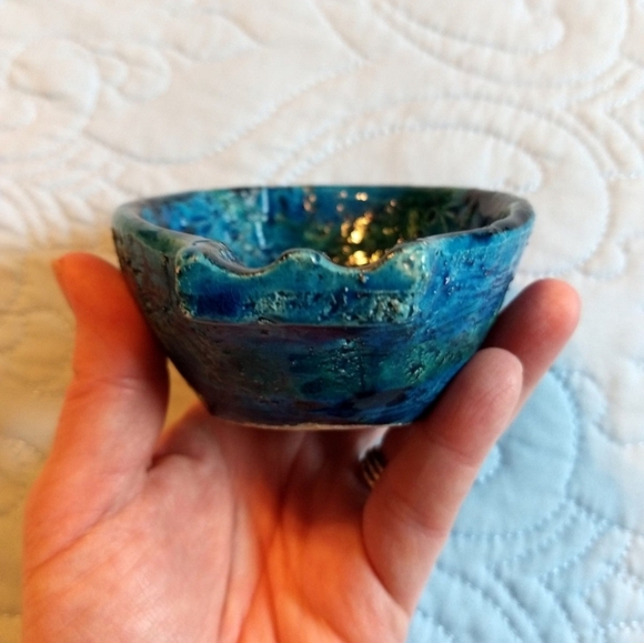 Genuine Bitossi Rimini Blue MCM Ashtray w/ ITALY Stamp and Model Mark - Picture 5 of 7
